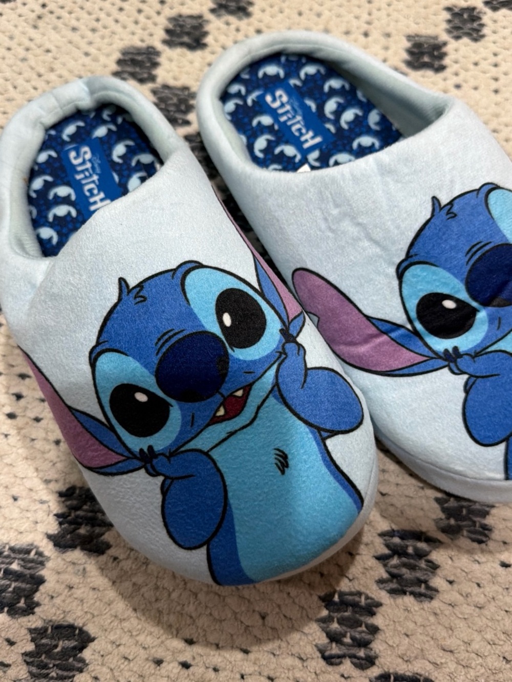 Disney Blue Stitch Slip-On Kids Slippers